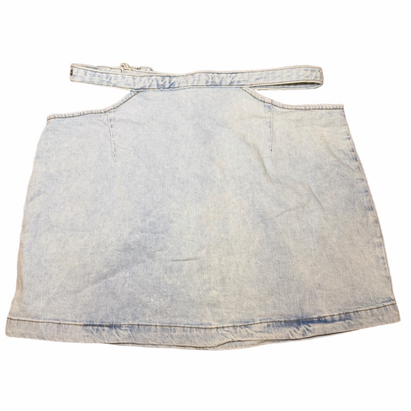 WeWoreWhat Dresses & Skirts - WeWoreWhat Light Wash Denim Mini Skirt with Cut-Out Waist Size L NWT